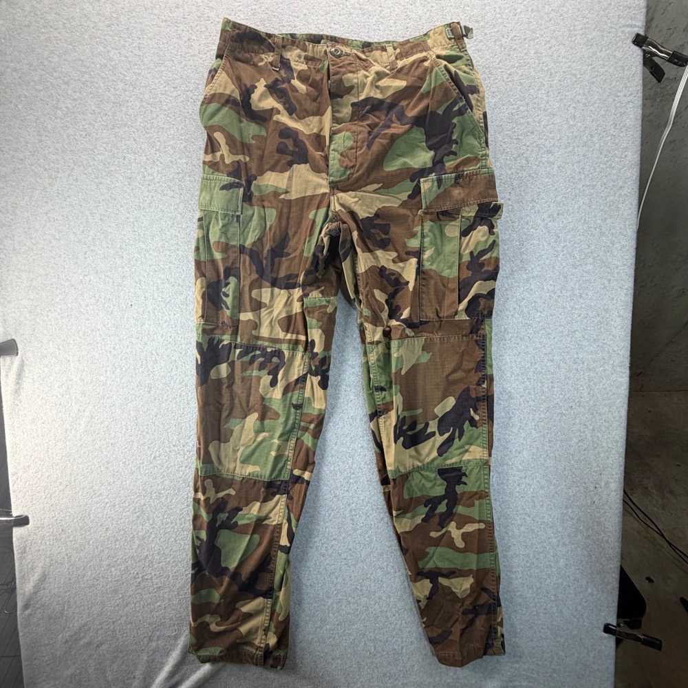 US Military BDU Woodland Camo Cargo Pants Medium X-Long 8415-01-390-8947 Mens